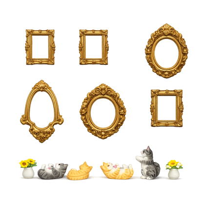 Cat Mini Gallery Decor Kit – Museum Style