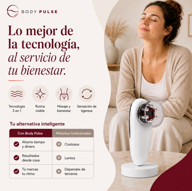 Dispositivo 3 en 1 EMS, Succión y Luz Roja