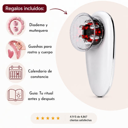 Dispositivo 3 en 1 EMS, Succión y Luz Roja