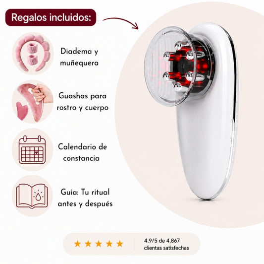 Dispositivo 3 en 1 EMS, Succión y Luz Roja