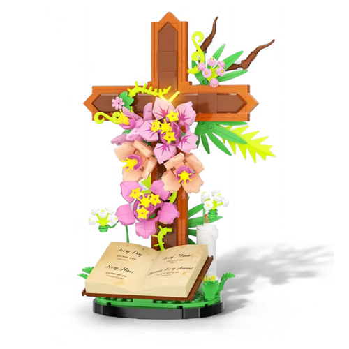 Floral Cross and Bible MOC Set