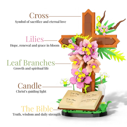 Floral Cross and Bible MOC Set