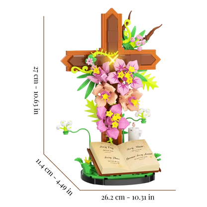 Floral Cross and Bible MOC Set